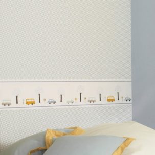 Cenefa de papel pintado Vintage Cars Bleu - Imagen 2