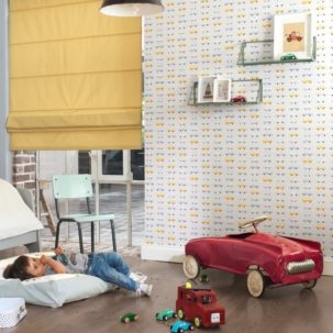 Papel pintado Vintage Cars Jaune - Imagen 2