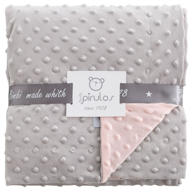 manta-de-microfibra-para-minicuna-o-carrito-dots-de-pirulos-rosa-y931841.jpg Manta Dots rosa-gris - Imagen 1