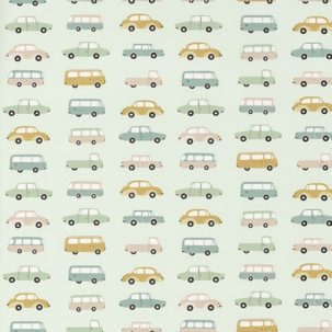 Papel pintado Vintage Cars Vert