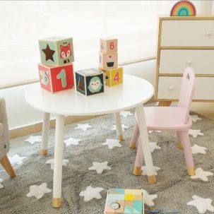 Mesa de madera infantil blanco - Imagen 3
