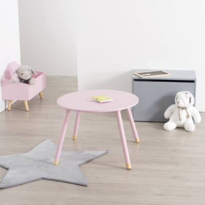 Mesa de madera infantil rosa - Imagen 2