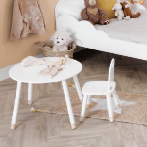 Mesa de madera infantil blanco - Imagen 2