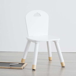 Silla de madera infantil blanco - Imagen 3