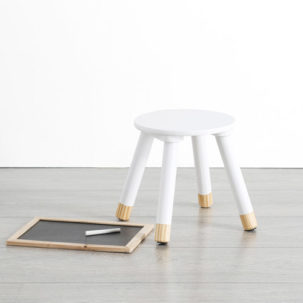 Taburete de madera infantil blanco - Imagen 2