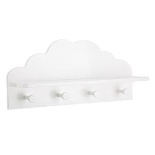 Estantería infantil con 4 colgadores nube blanco