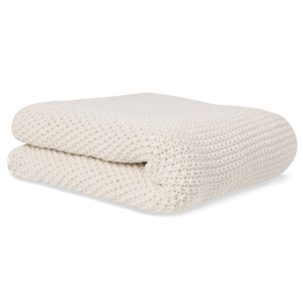 Manta de tricot marfil