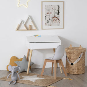 Silla infantil diseño nórdico blanca - Imagen 2