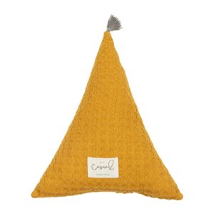 Cojín triángulo ocre