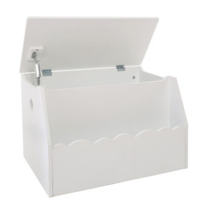 Baúl infantil con juguetero blanco