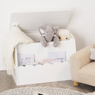 Baúl infantil con juguetero blanco - Imagen 2