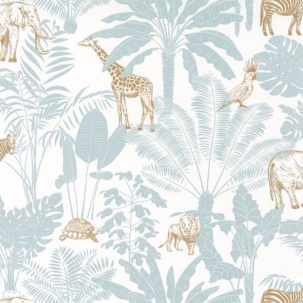 Papel pintado Nuestro Planeta Viaje a la Selva Verde agua / Ocre