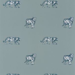 Papel pintado Nuestro Planeta Ojo del tigre Verde agua / Azul Noche