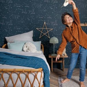 Papel pintado Nuestro Planeta Constelaciones Azul Marino - Imagen 2