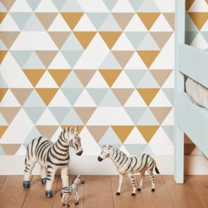 Papel pintado Nuestro Planeta Diamantes Verde Agua / Ocre / Beige - Imagen 3