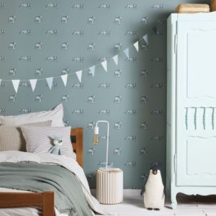 Papel pintado Nuestro Planeta Ojo del tigre Verde agua / Azul Noche - Imagen 3