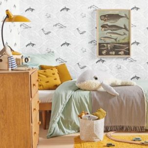 Papel pintado Nuestro Planeta Bajo el mar Blanco y Negro - Imagen 2