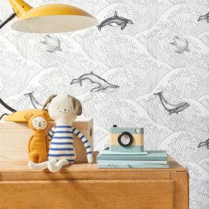 Papel pintado Nuestro Planeta Bajo el mar Blanco y Negro - Imagen 3