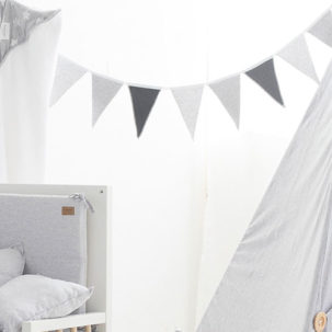 Guirnalda de banderines gris/antracita - Imagen 2