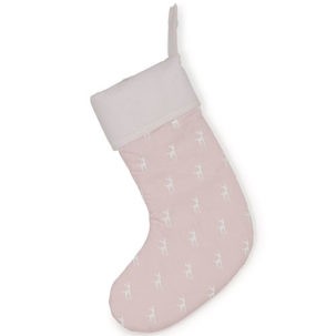 Calcetín de Navidad Deer rosa estampado