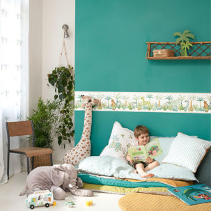 Cenefa de papel pintado Leon vert - Imagen 2