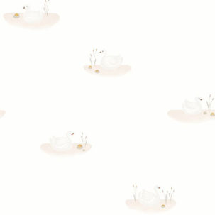 Papel pintado Cisnes rosa