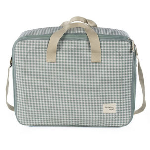 Maleta maternal I Love Vichy verde