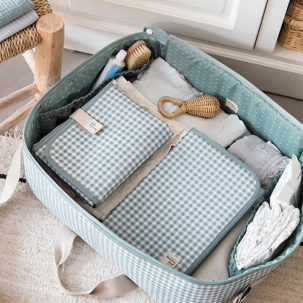 Maleta maternal I Love Vichy verde - Imagen 3