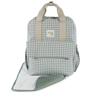 Mochila maternal I Love Vichy verde - Imagen 9