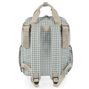 Mochila maternal I Love Vichy verde - Imagen 8