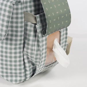 Mochila maternal I Love Vichy verde - Imagen 7