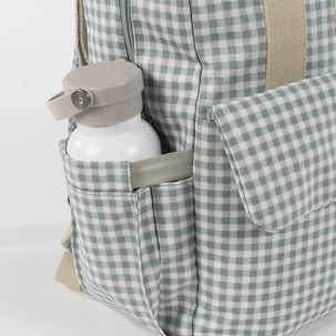 Mochila maternal I Love Vichy verde - Imagen 6