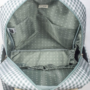 Mochila maternal I Love Vichy verde - Imagen 5