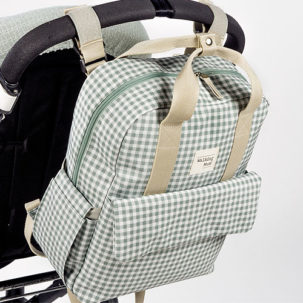 Mochila maternal I Love Vichy verde - Imagen 3