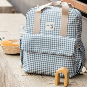 Mochila maternal I Love Vichy verde - Imagen 2