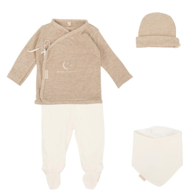 Set de nacimiento 4 piezas bambú lino