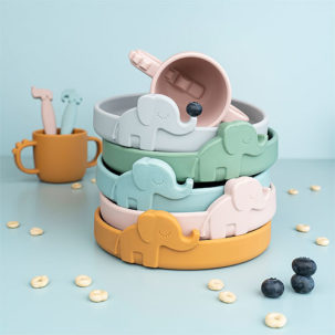 Plato de silicona Peekaboo Elphe verde - Imagen 2