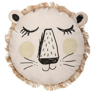 Cojín infantil con flecos león