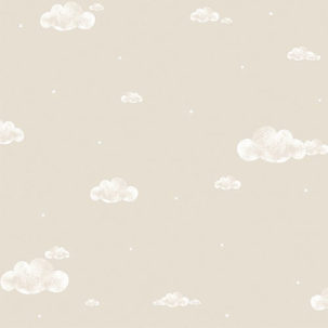 Papel pintado infantil Clouds beige grisáceo