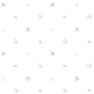 Papel pintado infantil Footsteps gris y beige