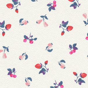 Papel pintado infantil flores y fresas - Imagen 2