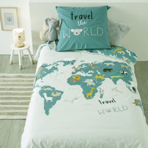 Funda nórdica infantil de cama Carte Monde