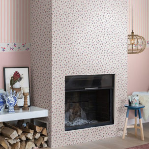 Papel pintado infantil flores y fresas - Imagen 3