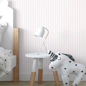 Papel pintado infantil Fine Stripes rosa - Imagen 2