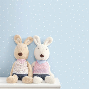 Papel pintado infantil Specks celeste - Imagen 2