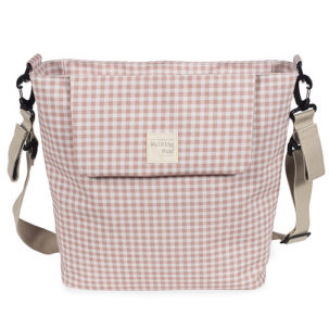 Bolsa canastilla I Love Vichy rosa