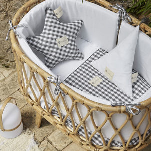 Cojín triángulo Provenza Vichy blanco - Imagen 2