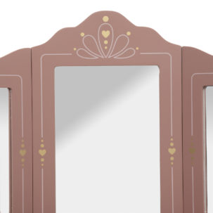 Tocador y taburete infantil rosa - Imagen 3