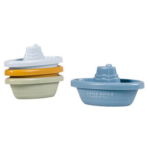 Barquitos apilables para el baño azules