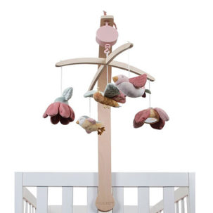 Móvil musical de madera natural Flores y Mariposas - Imagen 10